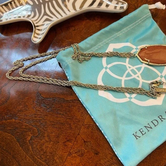 Kendra Scott Gold and Burnt Orange Rayne Pendant Necklace - Picture 13 of 14